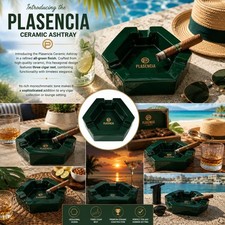 Plasencia Ceramic Ashtray in Emerald Green picture