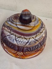 Fenton Glass for Levay Rare Red Slag Marble  REPLACEMENT TOP BUTTER DISH picture