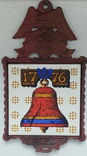 VINTAGE CAST IRON EAGLE TRIVET 1776 BI-CENNTINIAL LIBERTY BELL MADE IN JAPAN KS picture