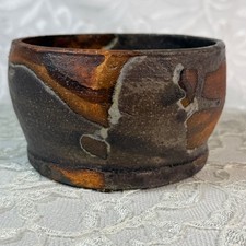 C B Gattie Signed Studio Art Pottery Wood Fired Bonsai Planter Ikebana Pot ash g picture