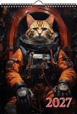 2027 Wall Calendar ~ Adorable Space Cats on a Mission in Little Space Suits picture