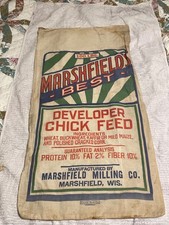 VTG Marshfield Best Chick Feed Cloth Bag 100 Pounds  As Found picture