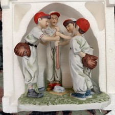 Gorham Norman Rockwell Choosing Up 1951 Four Boys Baseball Porcelain Figurine picture