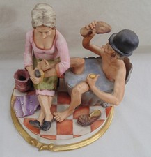 VTG Capodimonte W. Cabrelli Italy Man Woman Bath Tub Figurine Washing Feet READ picture