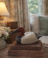 Vintage Ceramic Canvasback Duck Decoy, Hand-painted Vintage Folk Decor picture