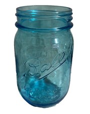 Ball®️100 Year Turquoise Blue Embossed 1913-1915 Perfect Mason Glass Jar~300mls picture