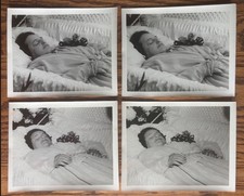 Lot 4 Vintage Post Mortem Photos Woman Casket Rosary Catholic Mourning picture