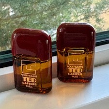 Vintage Ted Lapidus Pour Homme Mini Mens Cologne Perfume Bottles Set of 2 picture