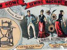 1880s Victorian Trade Card New Home Sewing Machine Co Scott Dunklee picture