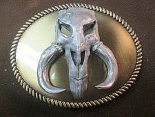 the mandalorian mythosaur  skull star wars biker belt buckle picture