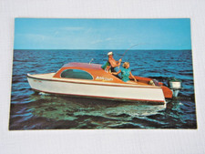 Vintage Aristo Craft Boats Fisherman Girl Isle Of Palms, SC Postcard Unused picture