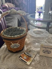 Longaberger 1999 Daisy Basket with Liner, Protectors Fabric Tie & Tie On picture
