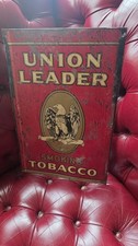 Vintage 1920s Union Leader Tobacco Sign Old And Original picture