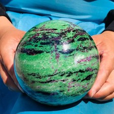 5.67LB Rare Natural Red and Green Treasure Ball Quartz Crystal Aura Healing 5158 picture