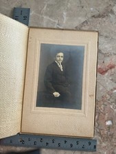 Vintage Cabinet Card Photo Boy Black Suit Sitting Bifold Folder  picture