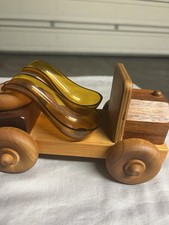 Vintage S&T Wood Crafts Wooden Car 2 Pipe Rack Holder Baltimore MD Pat Pend picture
