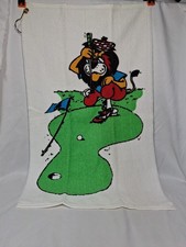 New VINTAGE Hubert The Lion Chicago HARRIS BANK GOLF TOWEL, W/ Hook picture