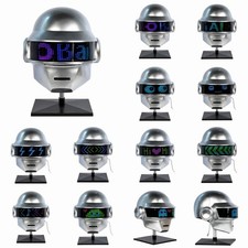 Daft Punk Thomas Helmet Silver Matte LED Light Mask Adult Replica Prop Xmas Gift picture