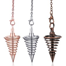 3 Pieces Copper Metal Dowsing Pendulum Divination Dower Reiki Healing Pendulum C picture