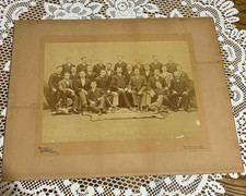 1890-1895 Antique G. M. Gilbert Studios Sepia Men’s Group Portrait Photograph picture