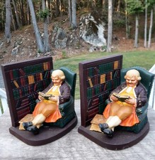 Genuine 1920s H.L. Judd Company Father Knickerbocker Pair of Bookends 9961 picture