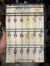 Authentic Metal Key Display Sign Store Rack Hangers Vintage Chevy Ford Pontiac picture