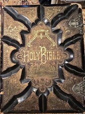 The HOLY BIBLE: 1881 Contrasted Editions The OLD KJV & Revised Antique  picture