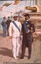 Italian naval officers Military c1900s-10s Vintage Postcard picture
