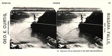 Niagara Falls Stereoview Curtis 1978 Black White Vintage Reproduction picture