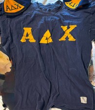 Vintage Alpha Delta Chi Sorority Navy Blue XL Jersey + 2 caps picture