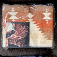 Vintage Beacon Camp Navajo Blanket Aztec Western Style Size Twin Full 72 x 90 In picture