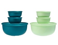 Tupperware 12-piece Blossom Lid Serve & Store Bowl Set-Green-NEW picture