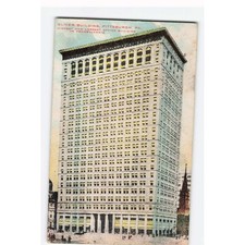 Vintage Oliver Building Pittsburgh PA Postcard 1913 RMS Cancel 1c Franklin Stamp picture