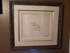 Great American Ink Disney Snow White Grumpy Production Drawing Framed Matted COA picture