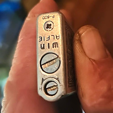 Win Alfie P-800 Silver Pocket Lighter Collectible Made in USA Ornate Design picture