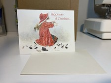 UNUSED Vintage Holly Hobbie CHRISTMAS Greeting Card picture