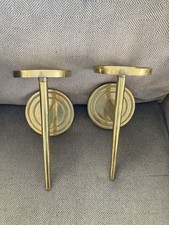 2 Gold Metal Wall Sconce / Candle Holder Hollywood Regency / India / Guilded Age picture