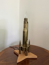 Vintage WW2 US 37mm M16 Brass Artillery Shell Lamp - M3 Anti-Tank Trench Art picture