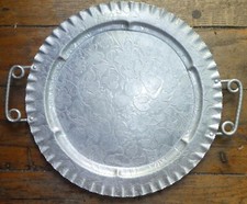 LARGE Twisted Handle ALUMINUM TRAY 15 3/4