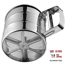 Flour Sifter, Stainless Steel Sifter for Baking, Double Layer Fine Mesh Baking picture