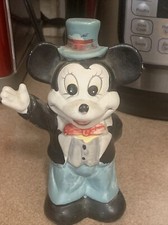 MICKEY MOUSE CERAMIC 6” BANK - VINTAGE? REPRODUCTION? DISNEY? picture