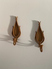 Mid-Century Modern Vintage Wall Sconce Candle Holders Pair picture