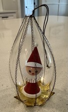 Vintage 60s Santa Claus Diorama Plastic Christmas Ornament Made In Germany picture
