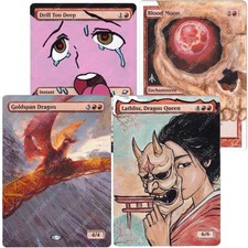 Altered Art Cards *RED Mana* - Hand Painted Alters - MTG Magic the Gathering picture