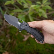 SOG Kiku XR Ball Bearing Pivot Pocket Knife Cryo D2 12-27-12-43 Blackout G10 New picture