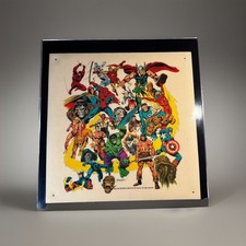 Vtg 1975 the Mighty World of Marvel Comics Marches on  poster rare one of a kind picture