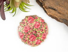Vintage Stratton England Rose Floral Mirrored Powder Makeup Compact 895112 picture
