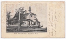 VTG 1906 Wareham MA High School Building Antique Postcard - D.C. Keyes picture