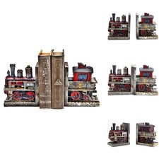 Bellaa Train Steam Locomotive Engine Vintage Decorative Book Ends Bookshelf picture