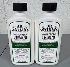 2 Bottles JR Watkins White Cream Liniment Exp2024 Ext Analgesic picture